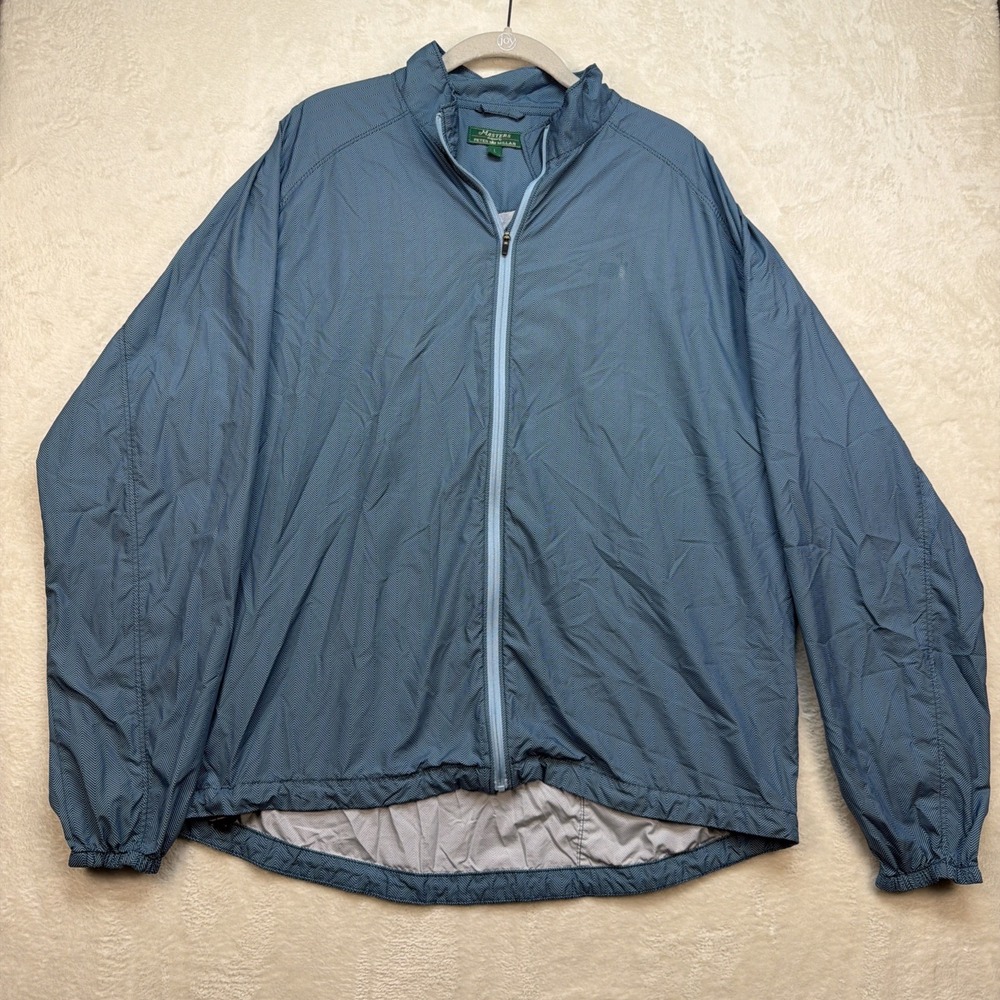 Masters Peter Millar Performance Golf Jacket Full Zip Windbreaker Blue Large